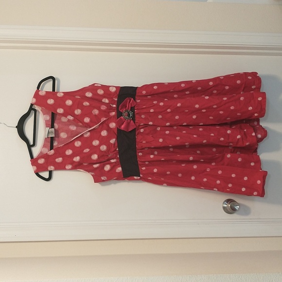Disney red white polka dot Minnie mouse sleeveless dress - Picture 1 of 7